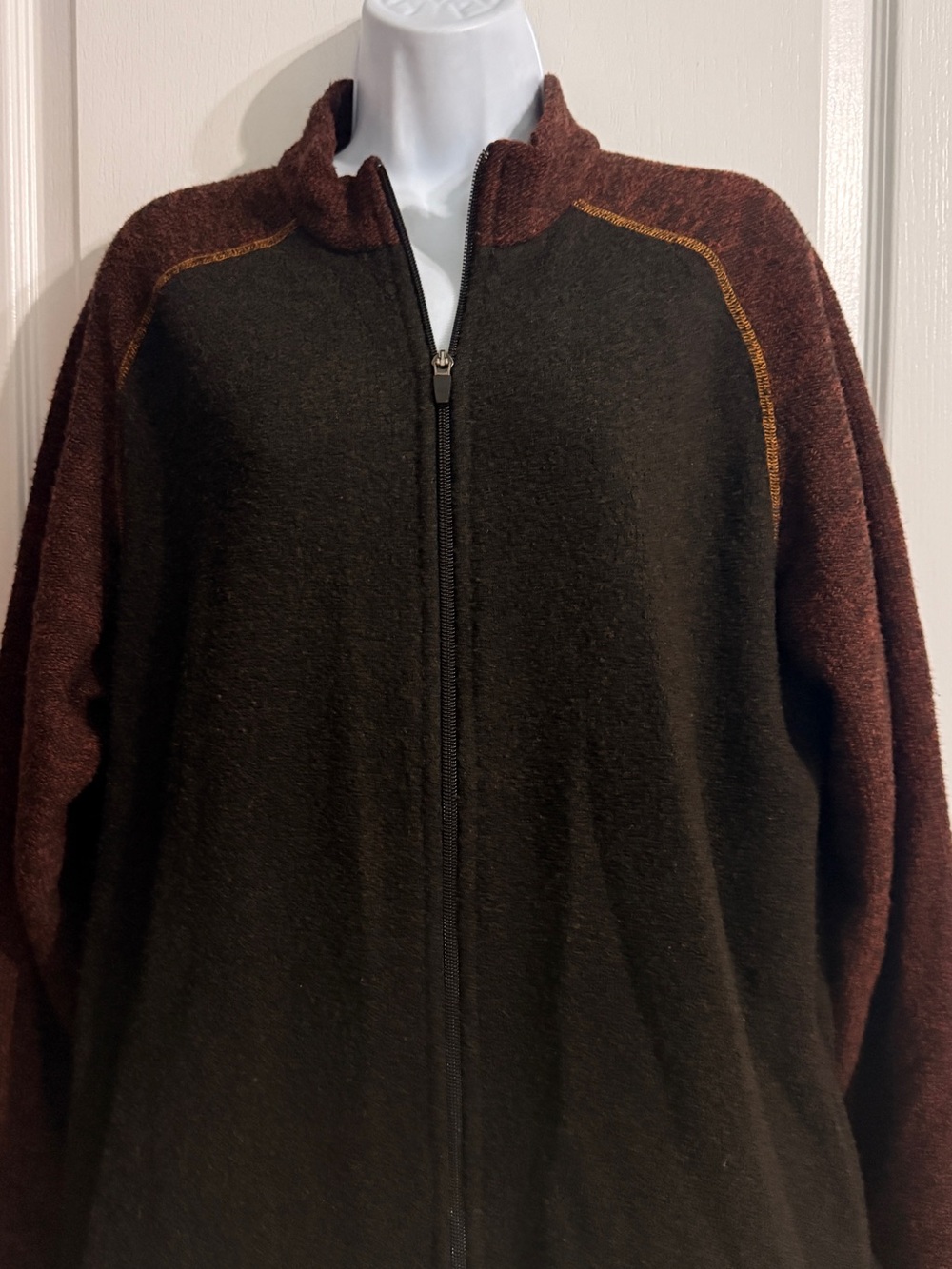 Kuhl Men's Full-Zip Sweater Jacket in Olive and Brown